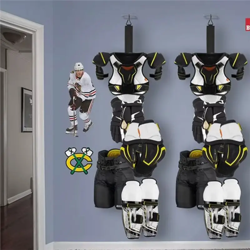 AEB0-Hockey Drying Rack Equipment Hockey Gear Organizer With 5 Hooks Camping Sports Dorm Accessories