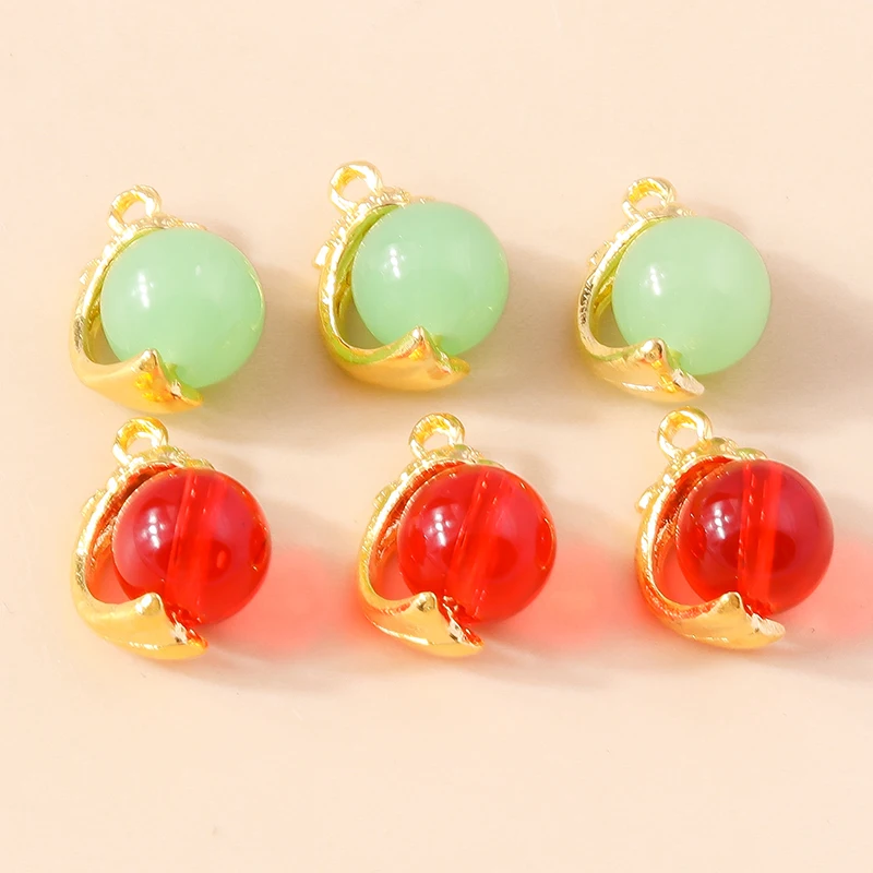 10 Stück Traditioneller Chinesischer 3D Vergoldeter Luxus Imitations-Jade Glücksbringer Anhänger für DIY Armbänder Schmuckherstellung Zubehör – Detail 17