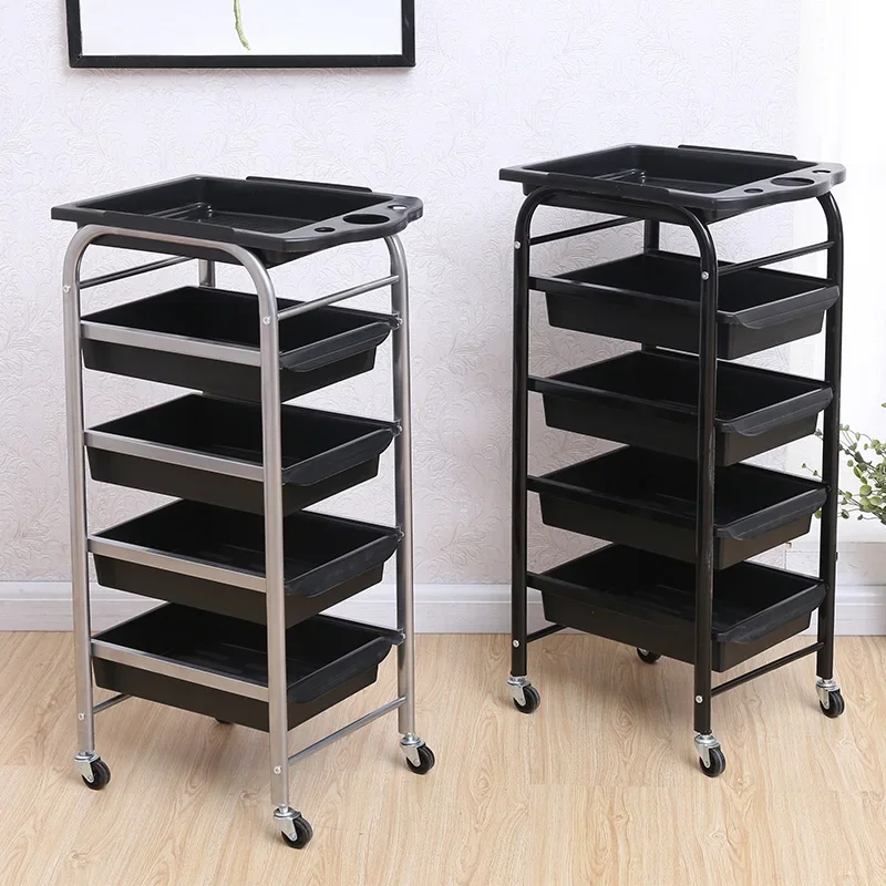 Retro Hair Styling Cart Salon Trolley Hairdressing Cosmetic Table Wheels Portable Trolley Auxiliary 미용카트 Beauty Salon Furniture