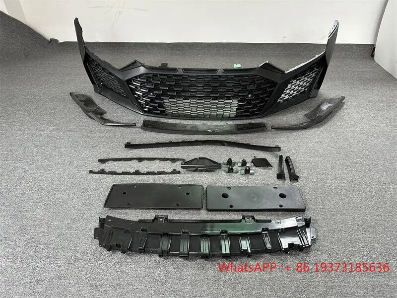 Collector Style PP Material Front Bumper Grill and Carbon Fiber Front Lip for Audi R8 2017-2023 Body Kit