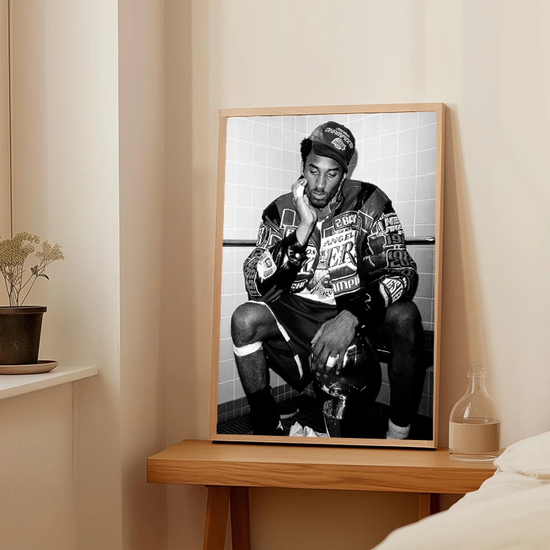 Basketball K-Kobe Inspirational Poster HD Black and White Canvas Painting Print Home Living Room Bar Decoration