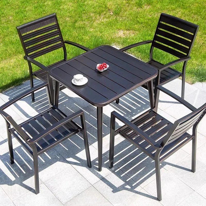 *r for Modern Outdoor Aluminum Furniture Durable Antirust Garden Set for Hotels Villas Patio Dining Tables Chairs for Parks&