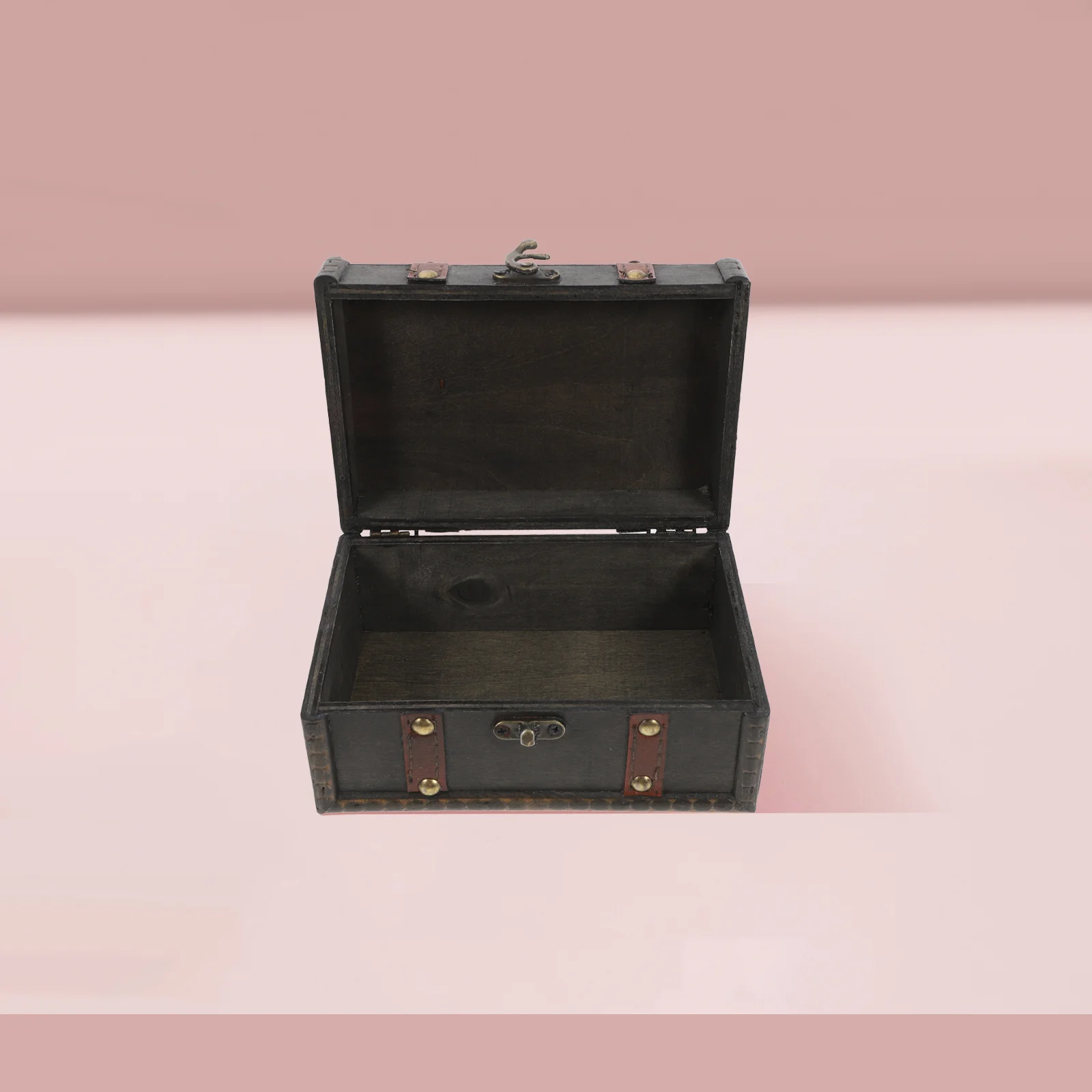 

Маленький деревянный прямоугольный сундук с сокровищами, крышка, винтажный пиратский сундук, декоративная коробка на память, декор комнаты