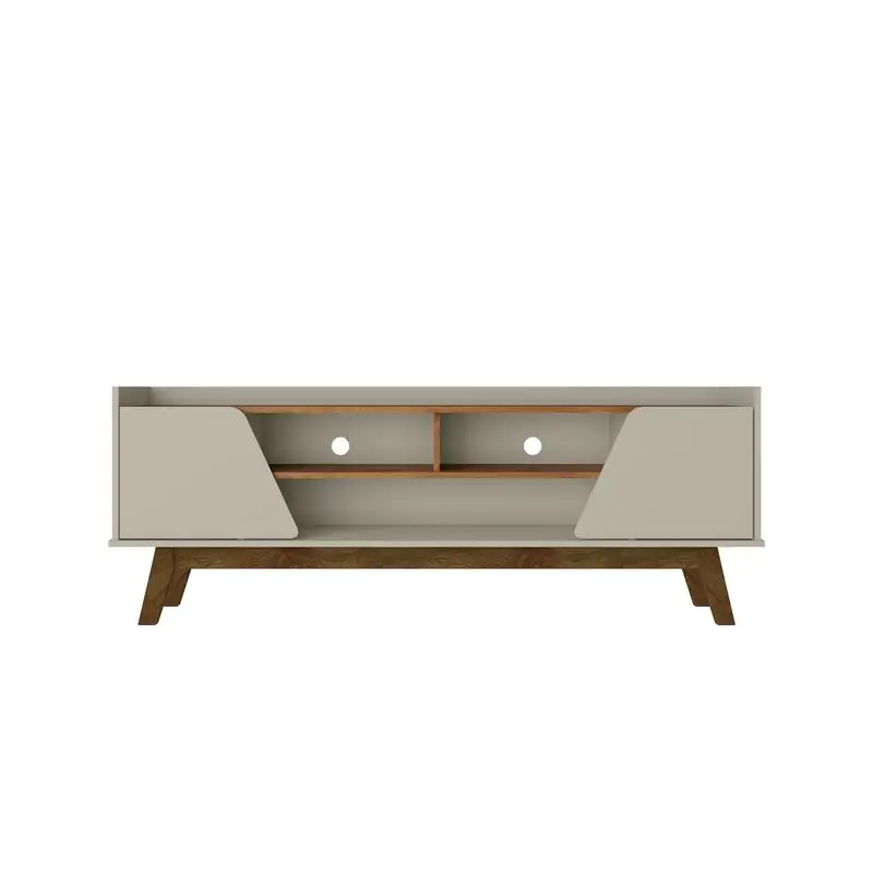 

63" TV Stand Off White Brown