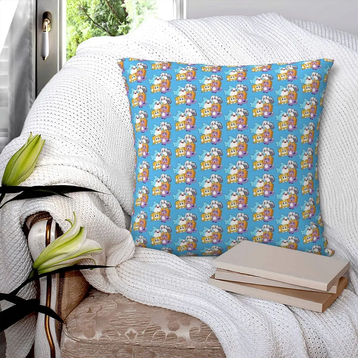 Lankybox Square Pillowcase Pillow Cover Polyester Cushion Zip Decorative Comfort Throw Pillow for Home Living Room