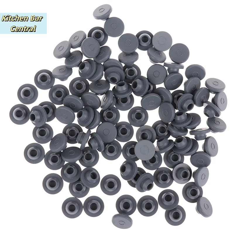 【100Pcs Rubber Stoppers Self Sealing Injection Ports For 13mm Glass Bottles】