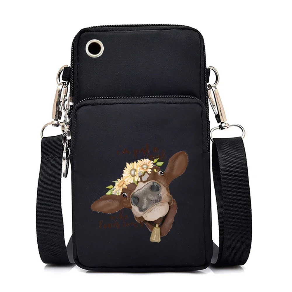 Luminous Horse Printed Mini Mobile Phone Bag Fashion Brand Crossbody Bags for Women Outdoor Wrist Handbags Hombre Shoulder Bag