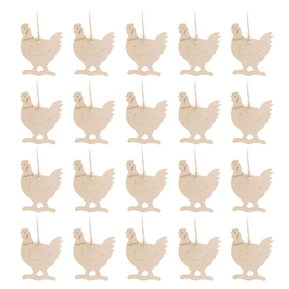 

20 Sets Easter Ornaments of The Lid Wood Chip Pendant Home Decoration Chips Themed Slices DIY Wooden for Hand-painted
