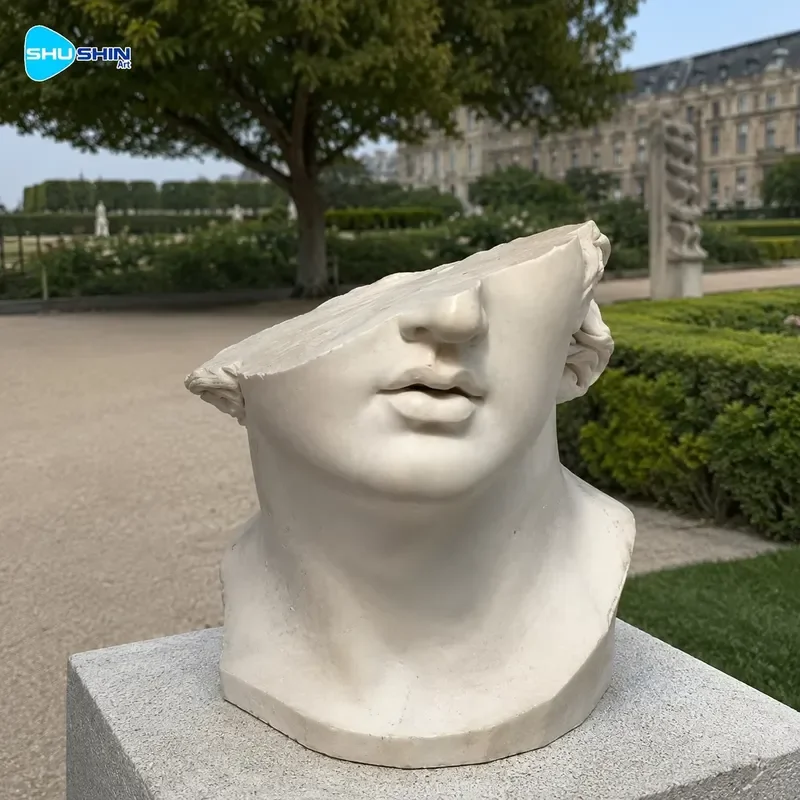 Durable White Marble Bust Sculpture Abstract Fragmented Face Greek Roman Statue for Villa Garden Courtyard Hotel Art