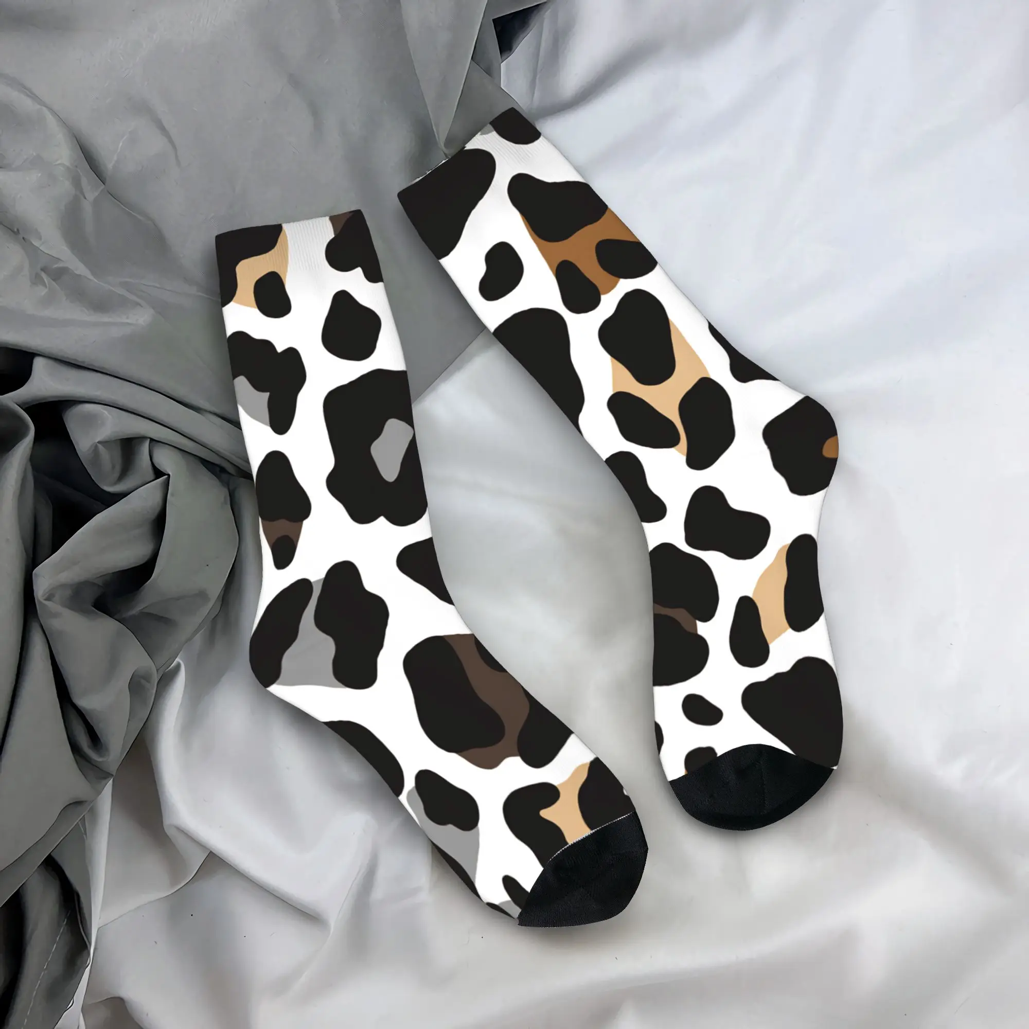 

Leopard print Socks Harajuku Stockings Men Comfortable Skateboard Socks Autumn Graphic Non Slip Socks