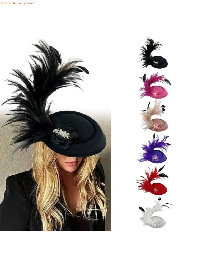 F92D Felt Hat Headband Nonslip Medieval Party Hair Clip for Ladies