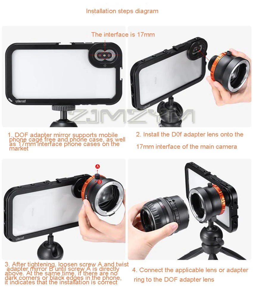 Picture 6: Mobile Phone To DSLR Lens Adapter Ring DOF Adapter Supports Full Frame Manual Lens