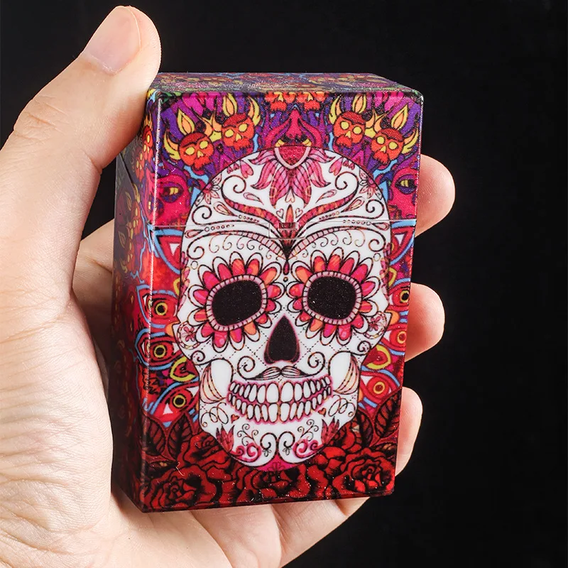1Pcs Random Skull Pattern Smoking Cigarette Case Box Holder Cigar Tobacco Holder Storage Container Smoking Accessories image 2