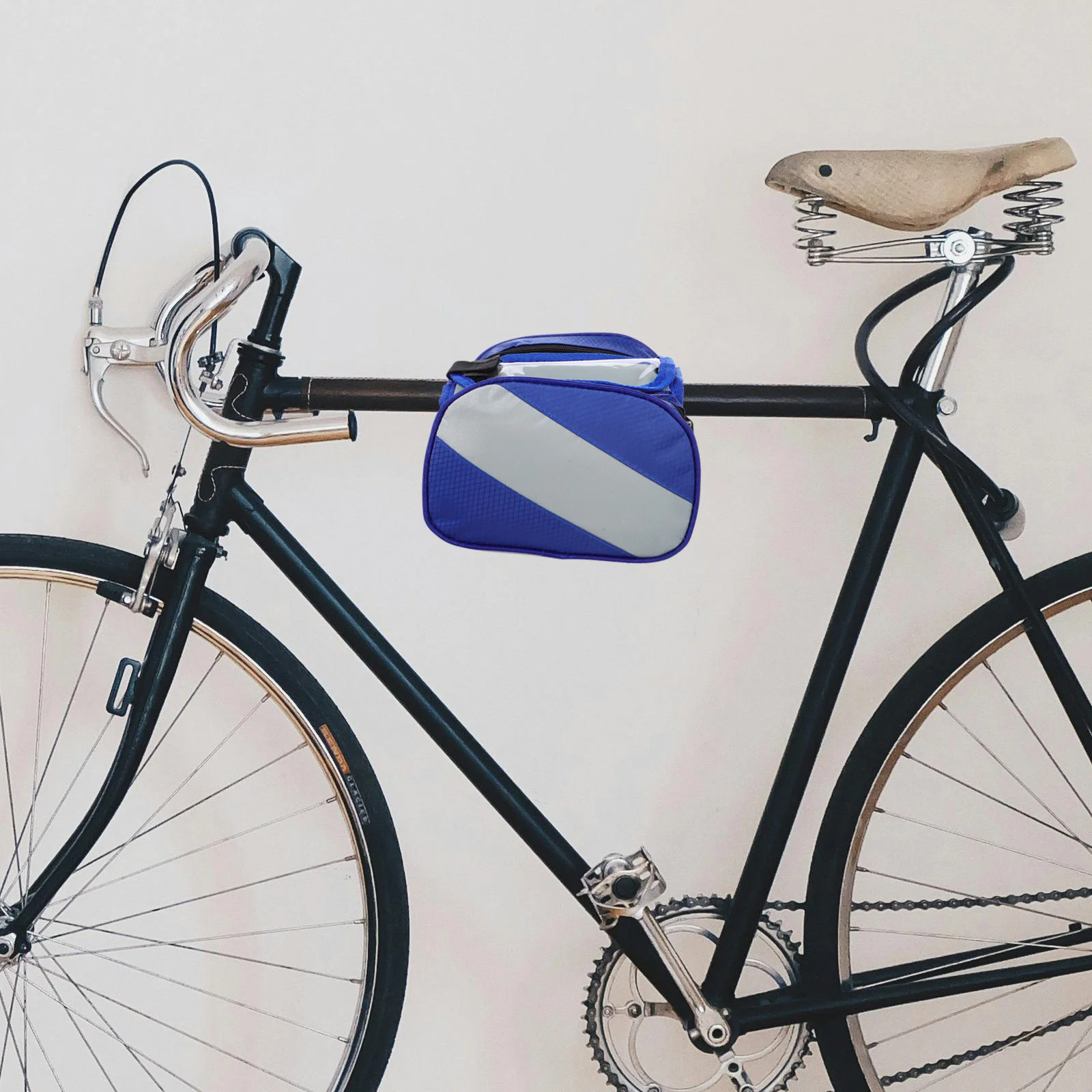 

Bike Saddle Bag Waterproof Oxford Fabric Large Capacity For Mountain Road Bikes Top Tube Phone Holder Cycling Storage Pouch