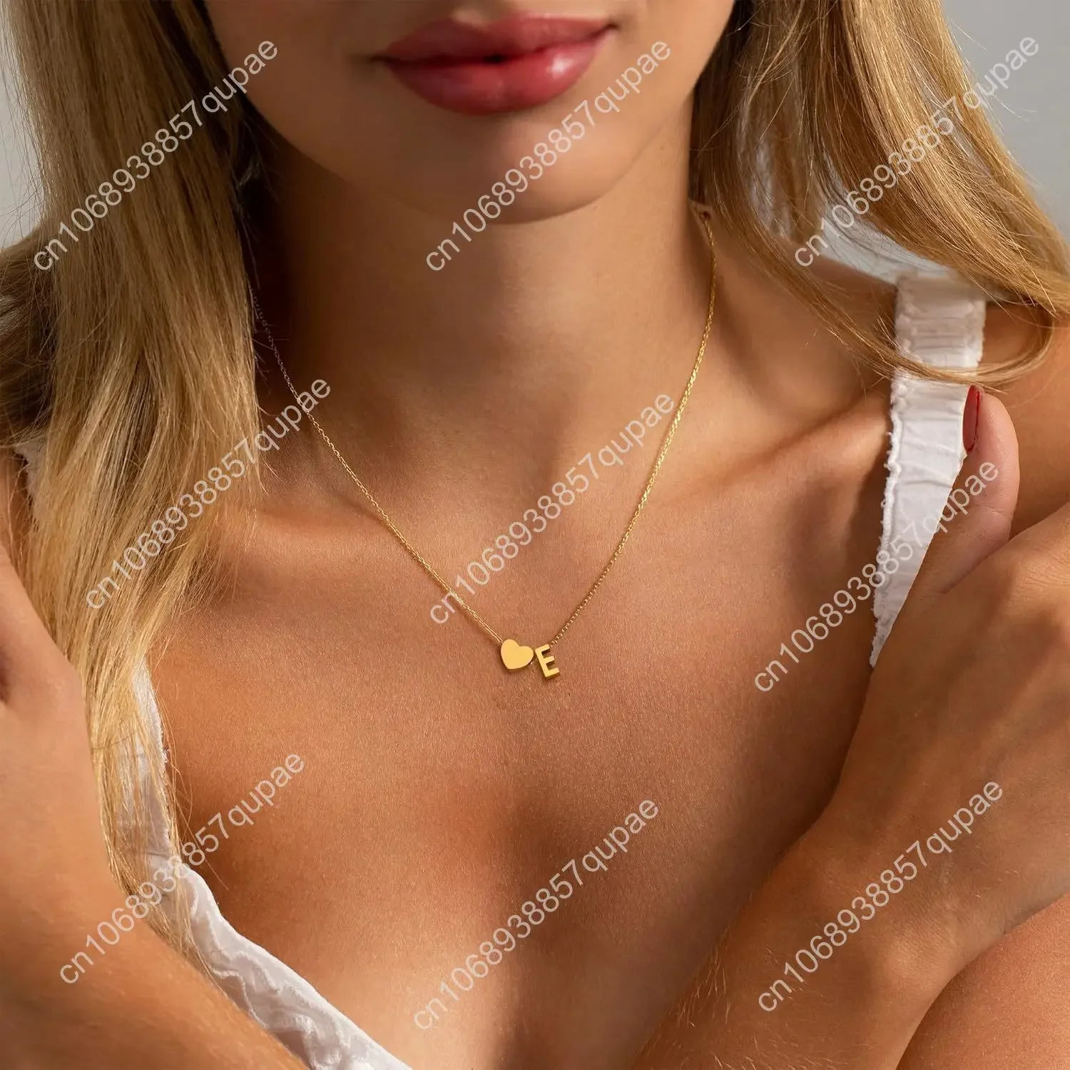 Подарки на День Святого Валентина для детей-подростков — ожерелья с золотым сердечком для женщин и девочек, ожерелье с первоначальным сердечком из 18-каратного золота Daint