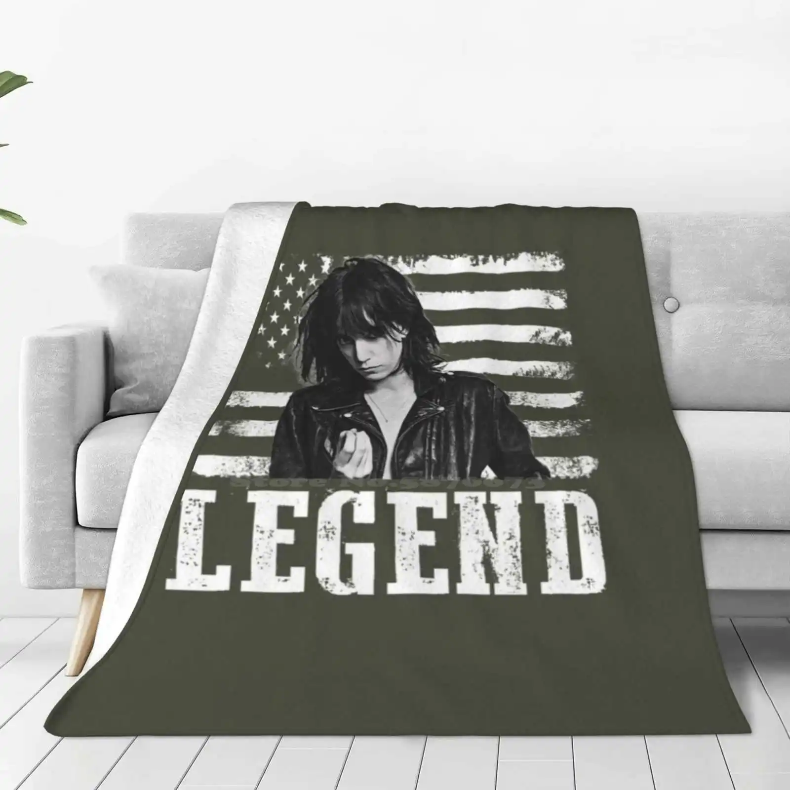 

Distressed American Flag Patti Smith Music Legend Air Conditioning Soft Blanket Punk 70S Music New York Vintage Horses Retro