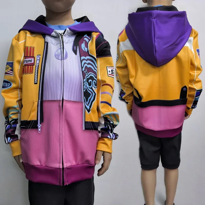 Kids Rumi Jacket Demon Hunter of KPop Cosplay Costume Children Child Girls Hoodies Disguise Roleplay Fantasia Clothing Halloween