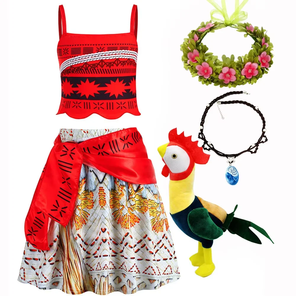 Peuter Baby Vaiana Aankleden Meisje Moana Cosplay Tweedelige Sling Set Kostuum Halloween Kerstkostuum Pak