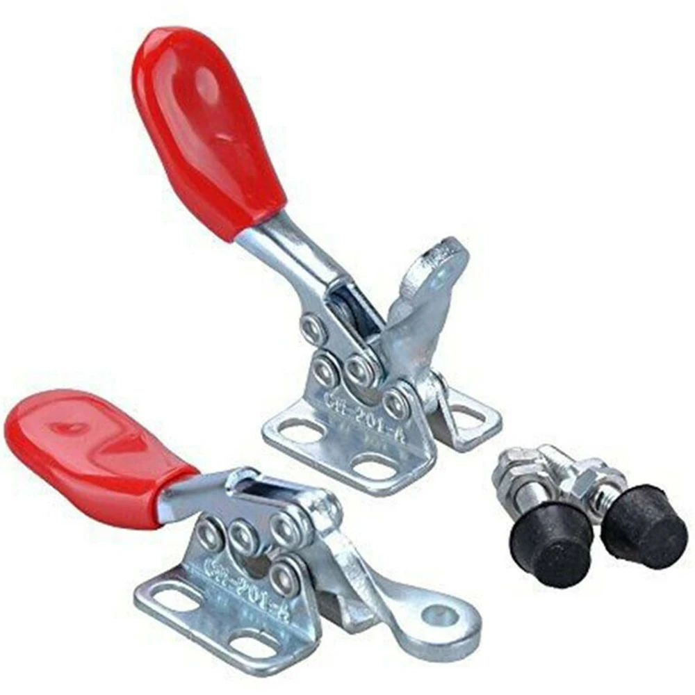 2/4Pcs GH-201A 27kg Toggle Clamp Quick Release Vertical/Horizontal Type Clamps U-shaped Bar Hand Tool For Woodworking Joinery
