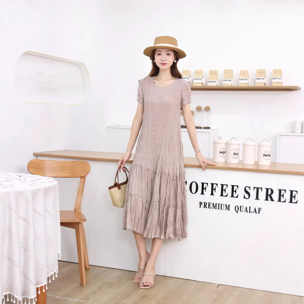 Miyake textura em camadas vestido primavera e verão design feminino sentido mostrando saia fina de um passo saia plissada novo no verão 2025