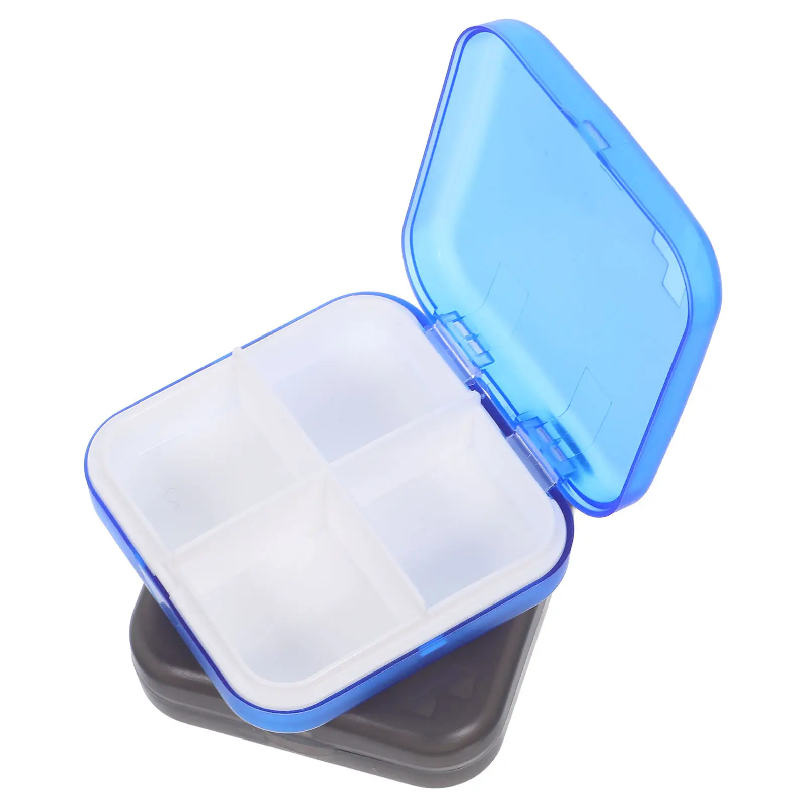 2Pcs Portable Medicine Organizer Multi-Grid Pills Dispenser Travel Friendly Compact Case Daily Dose Planner Safe Reusable