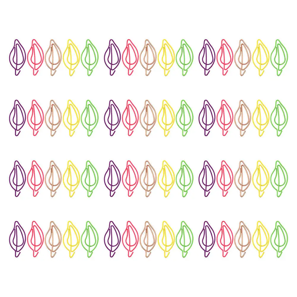 

70 шт. металлических скрепок в форме листа, закладки для книг, маркеры страниц для блокнотов, файлов, офиса, школы, милые скрепки для планировщиков