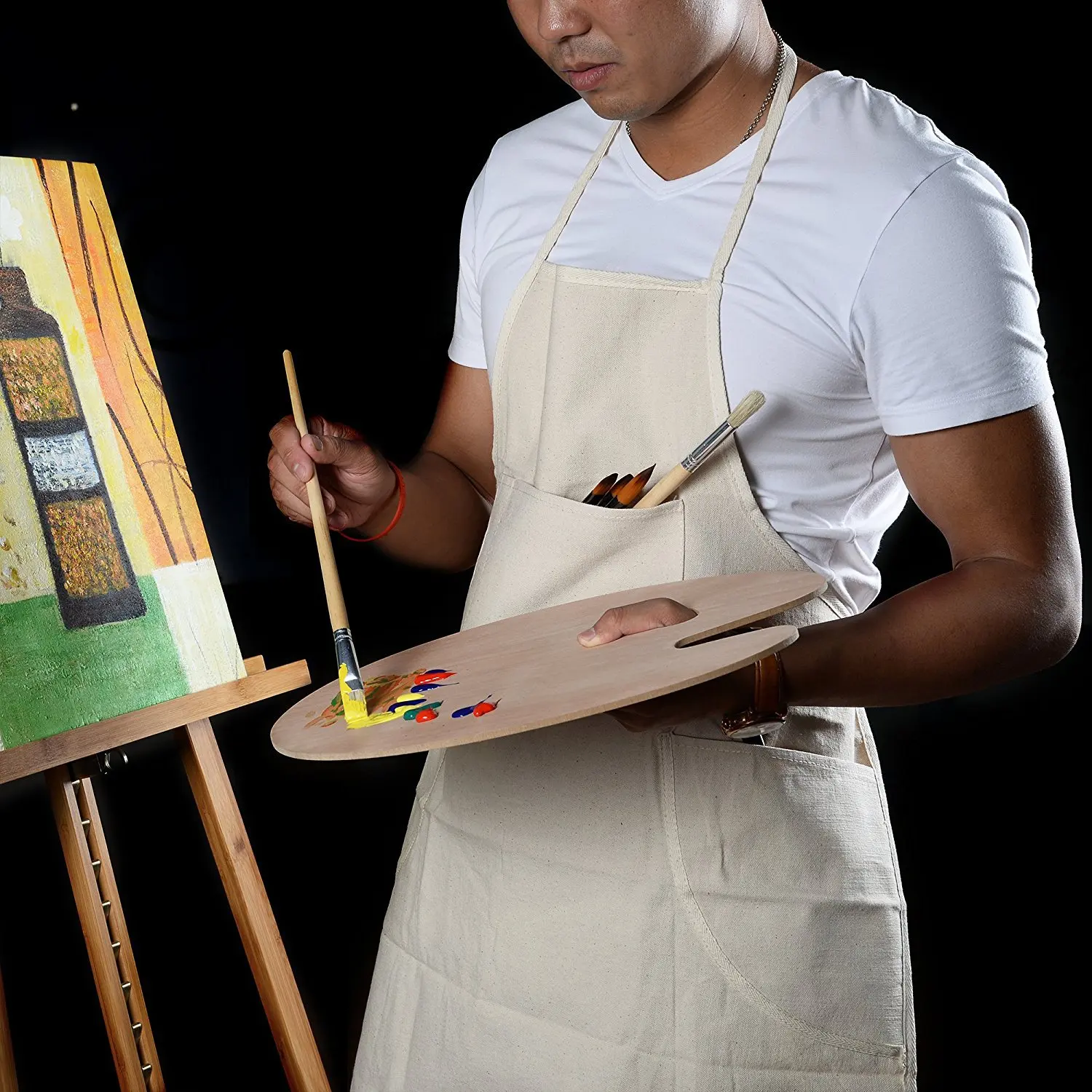

Printable Embroidered Logo Coffee Shop Artist Floral Apron Unisex Apron for Student