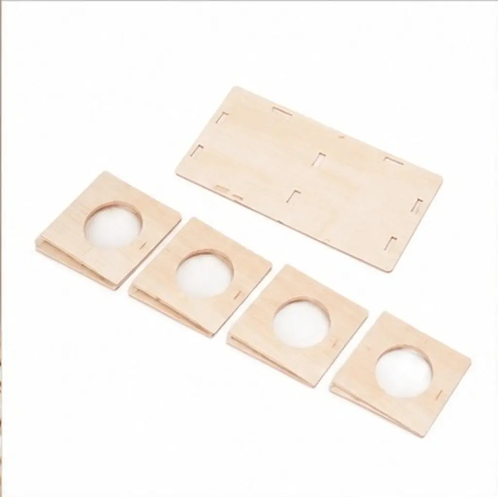 Wooden Maze Hideout for Hamsters Multi-Chamber Small Animal House Natural Solid Wood Safe Secure Resting Space Indoor Living