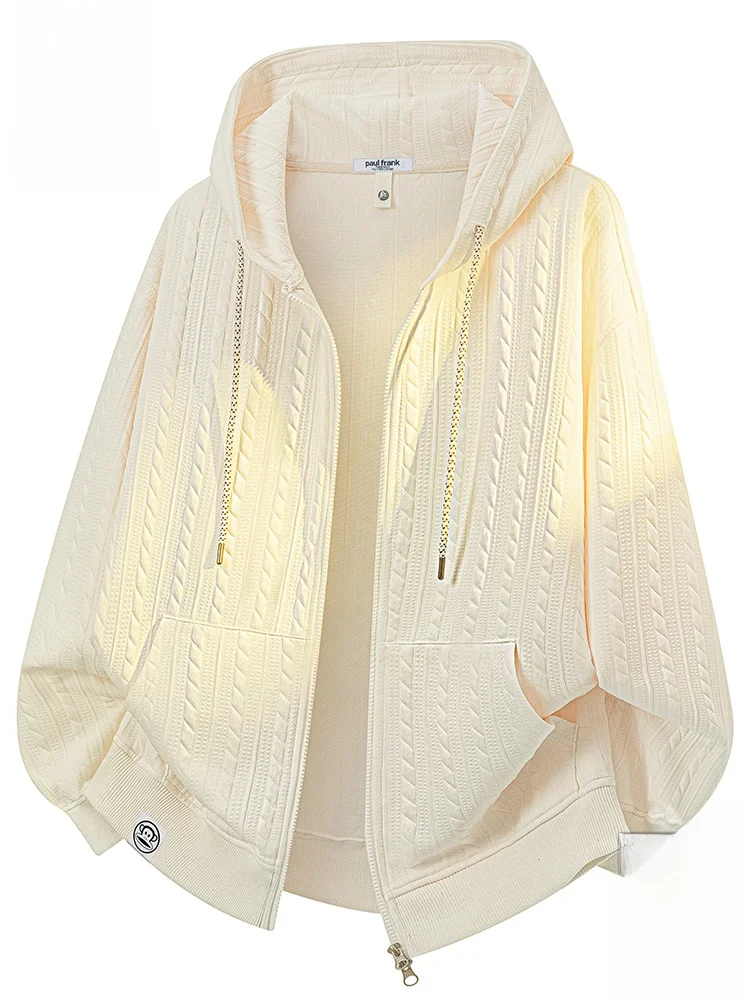 

PaulFrank Lazy Casual Hoodie Men's Loose Fit Autumn New Sle Big Mouth Monkey Embroidery Sweatirt Comfortable Open Cardigan