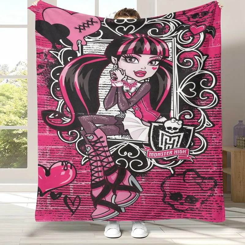 3D Draculaura Monster High Cartoon Doll Soft Flannel Blanket,Cozy Blanket for Bed,Sofa,Living Room,Picnic,Camping,Home Decor