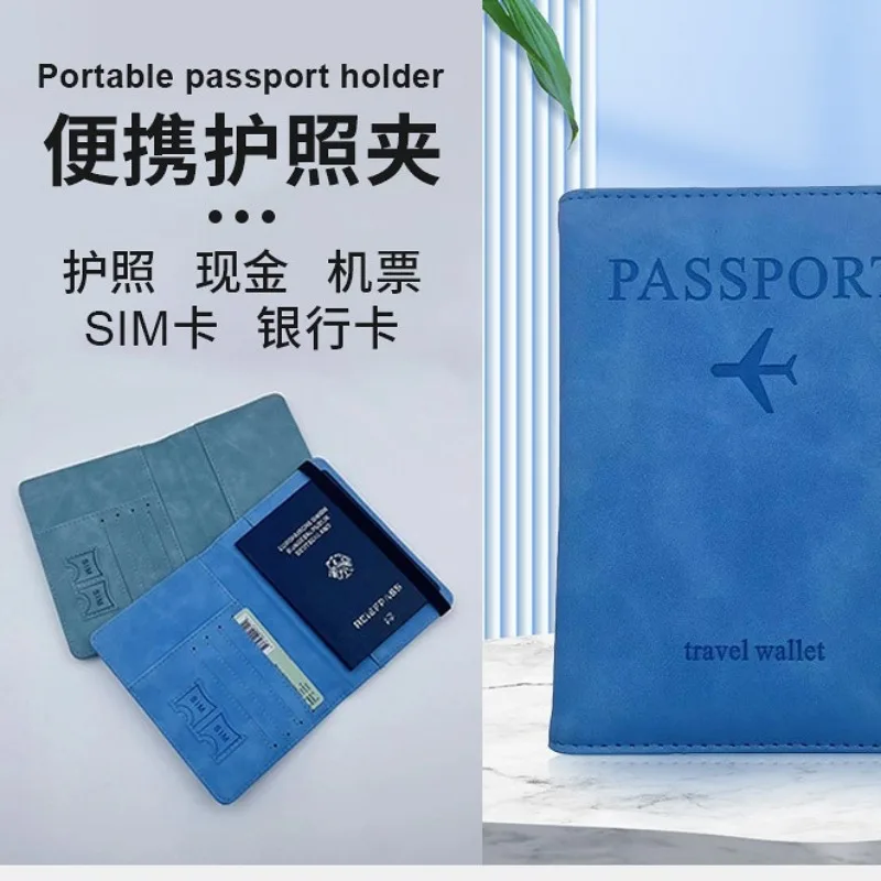 Couvertures de passeport d'affaires vintage RFID pour hommes et femmes, porte-carte d'identité multifonction, étui portefeuille en cuir PU, accessoires de voyage