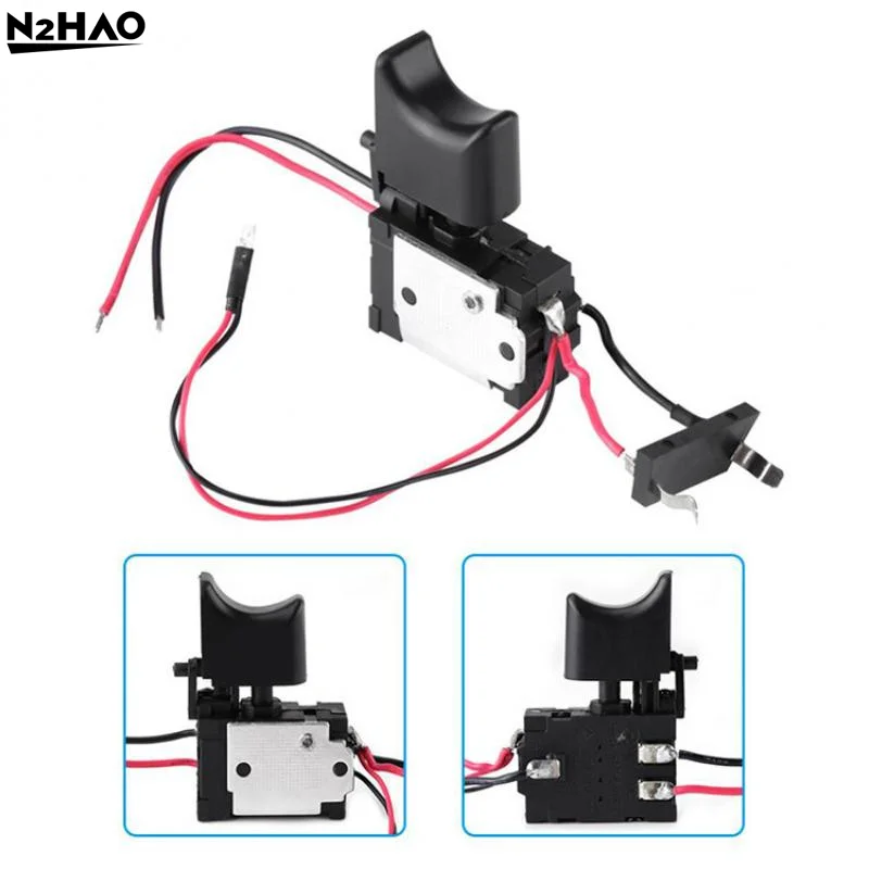 

1Pcs Black E-Wrench Switchs Replacement DC 7.2-24V Electric Drill Dustproof Speed Control Push Button Trigger Switch Power Tool