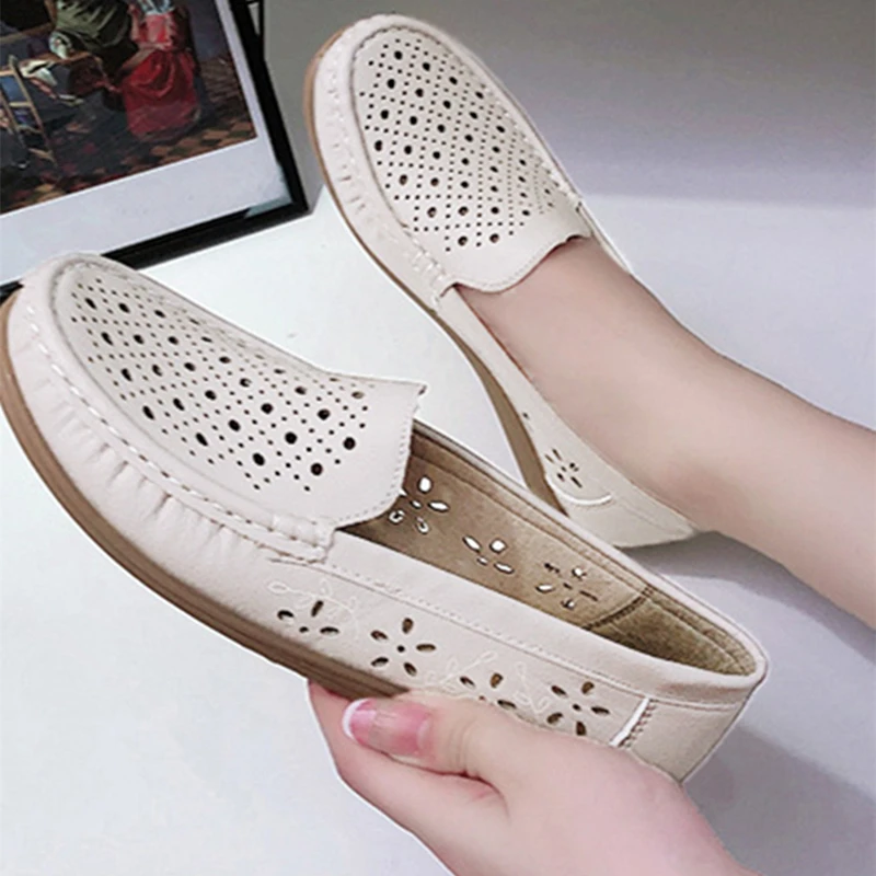 Summer New Fashion Round Toe Nurse Shoes Soft Sole Non-slip Sandals Flat Shoes Breathable Casual Sports Women\'s Shoes