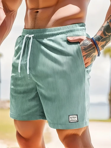 Imagen 2 del producto Novedad de verano, pantalones cortos deportivos para hombre, ropa cómoda con cintura elástica, pantalones cortos transpirables para hombre, pantalones cortos informales para hombre