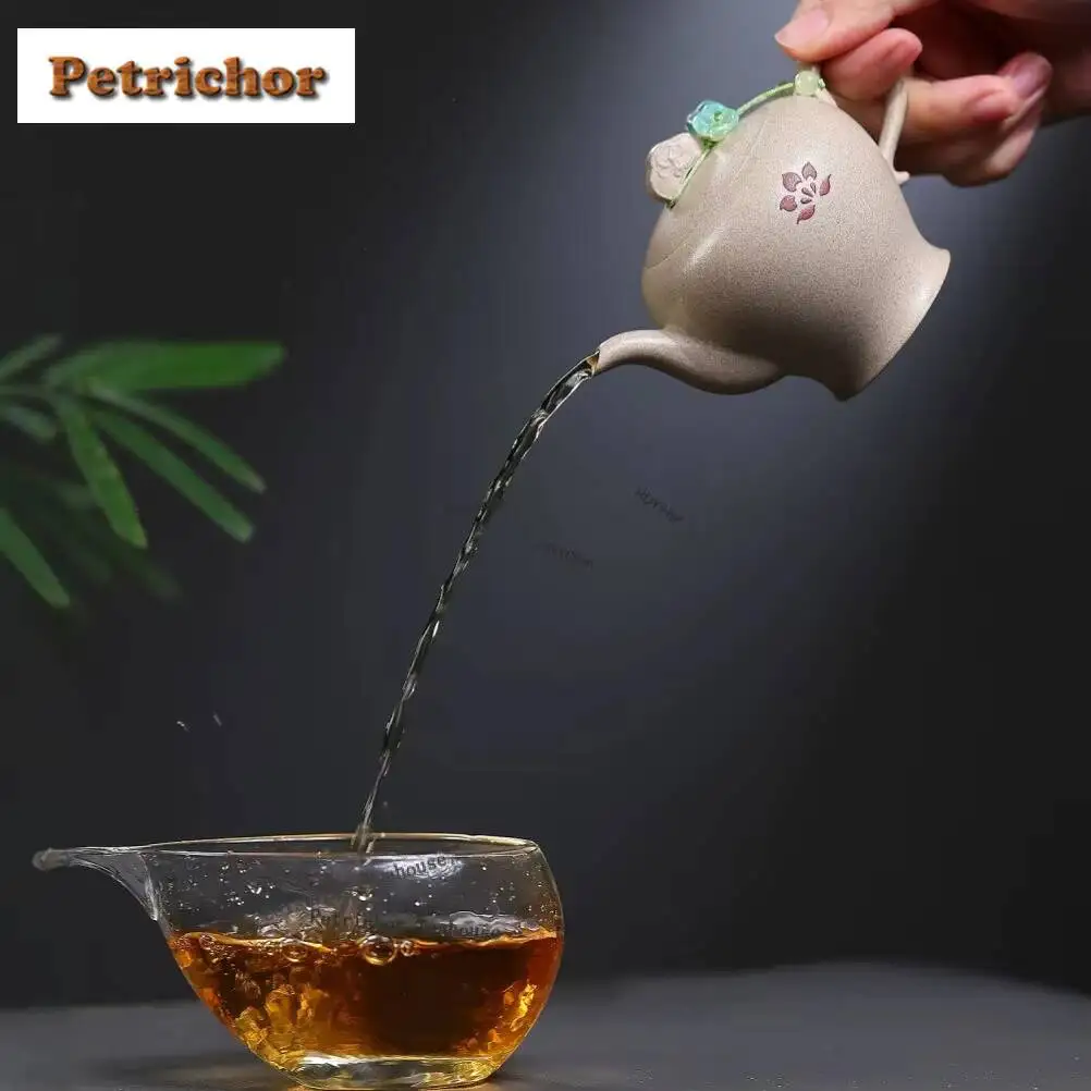 150ml Elegant Yixing Purple Clay Teapots Handmade Beauty Shoulder Pot Raw Ore White Section Mud Kettle With Filter Zisha Tea Set