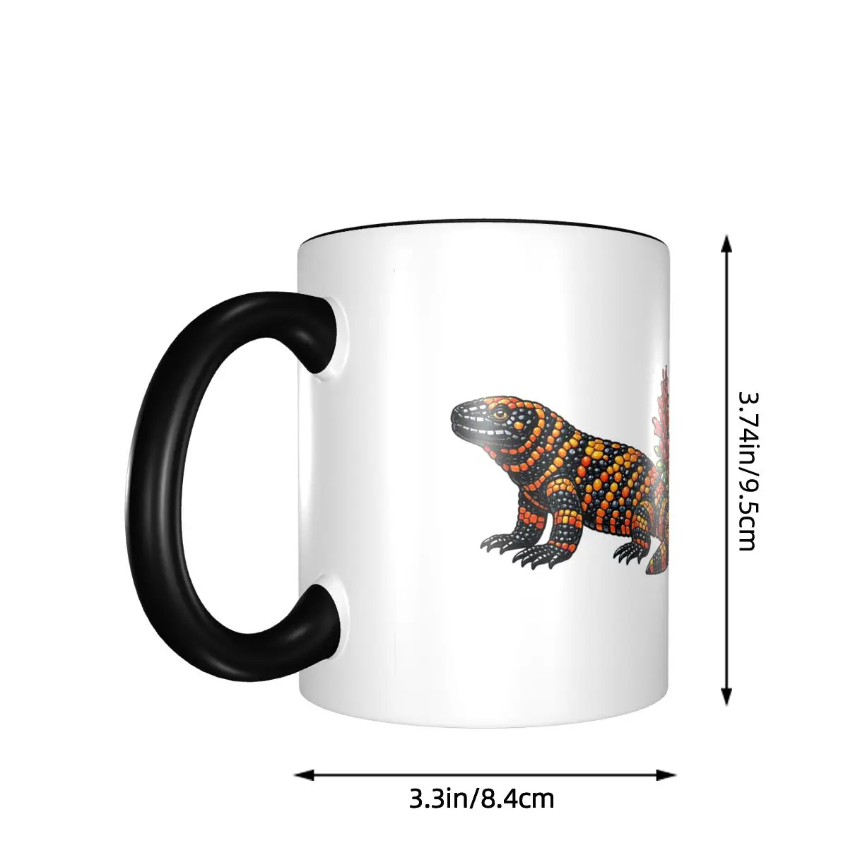 Gila Monster Lizard Stained Glass Desert Wildlife Art Mug Funny Ceramic Coffee Cups Tea Mugs Milk Cup Drinkware Gift Woman Man