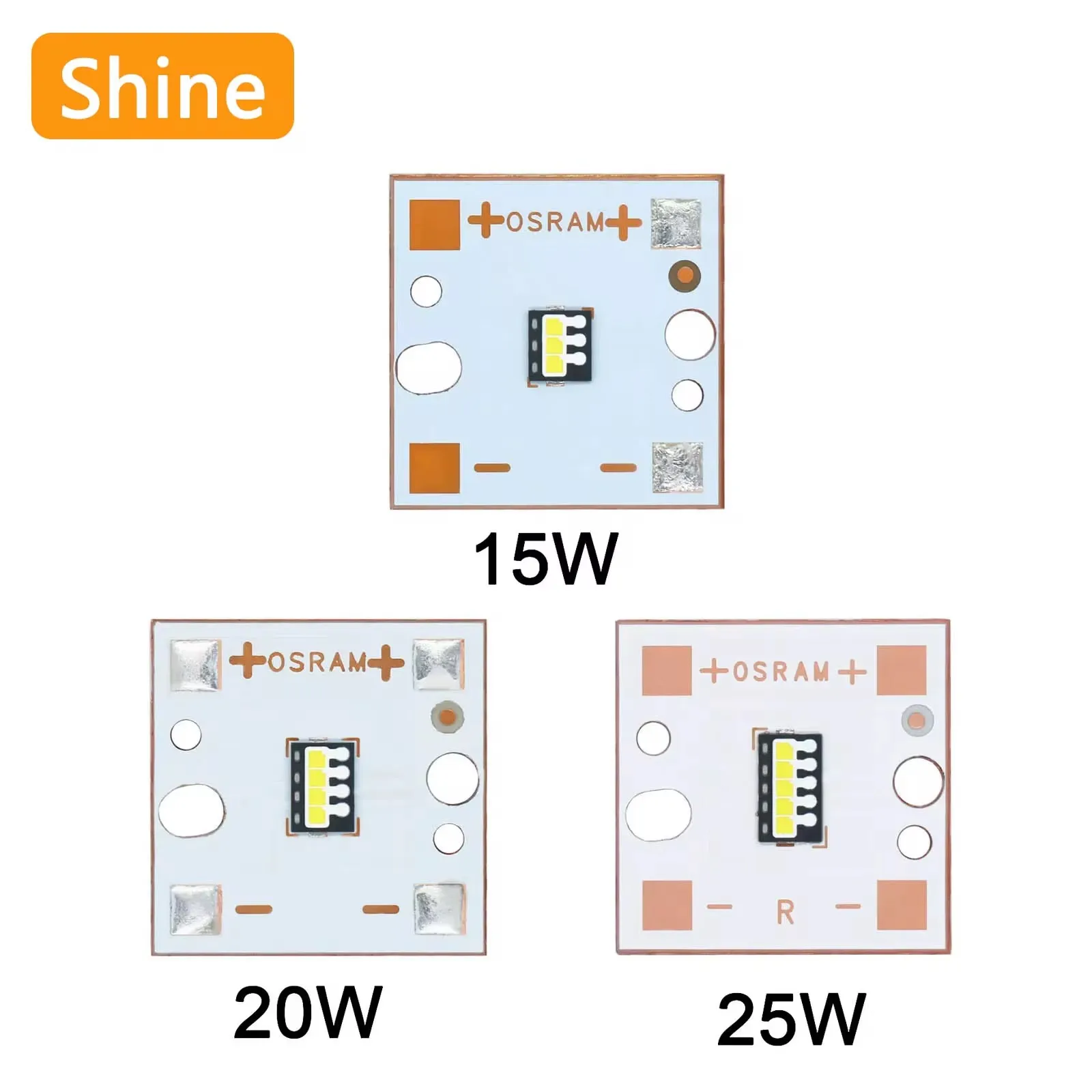 

100pcs 20W High Power DC12-14V LED Light SMD Chip LED Beads PCB Substrate Copper For Automotive Car Headlights DIY