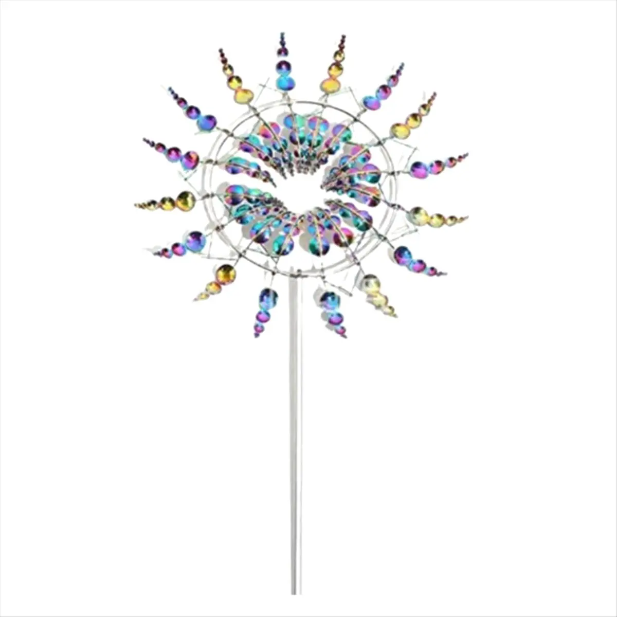 AB09 Metal Colorful Garden Rotating Windmill Ornament Crafts Wind Chime Garden Yard Outdoor Decoration Courtyard Weather Vane