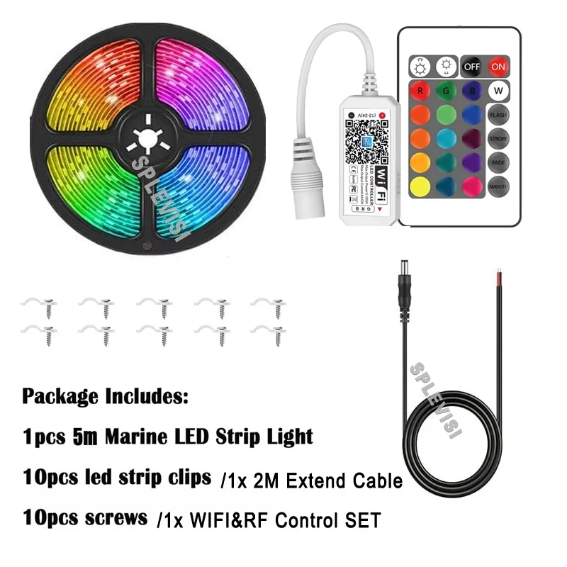 16.4Ft Remote & Wifi Control Boat Lights, 16 Color Change, Waterproof Boat Interior Light Deck Light Pontoon Boat Boat,Yacht