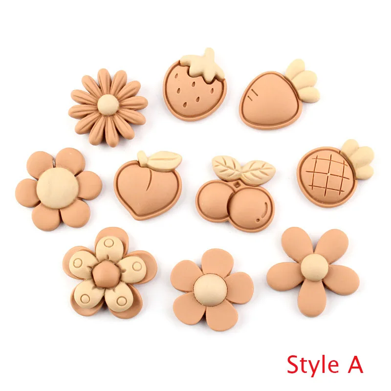 20pcs Resin Flower Fruit Decoration Craft Flatback Resin Cabochon for Kids Hair Bow Accessories DIY Scrapbooking Phone Deco