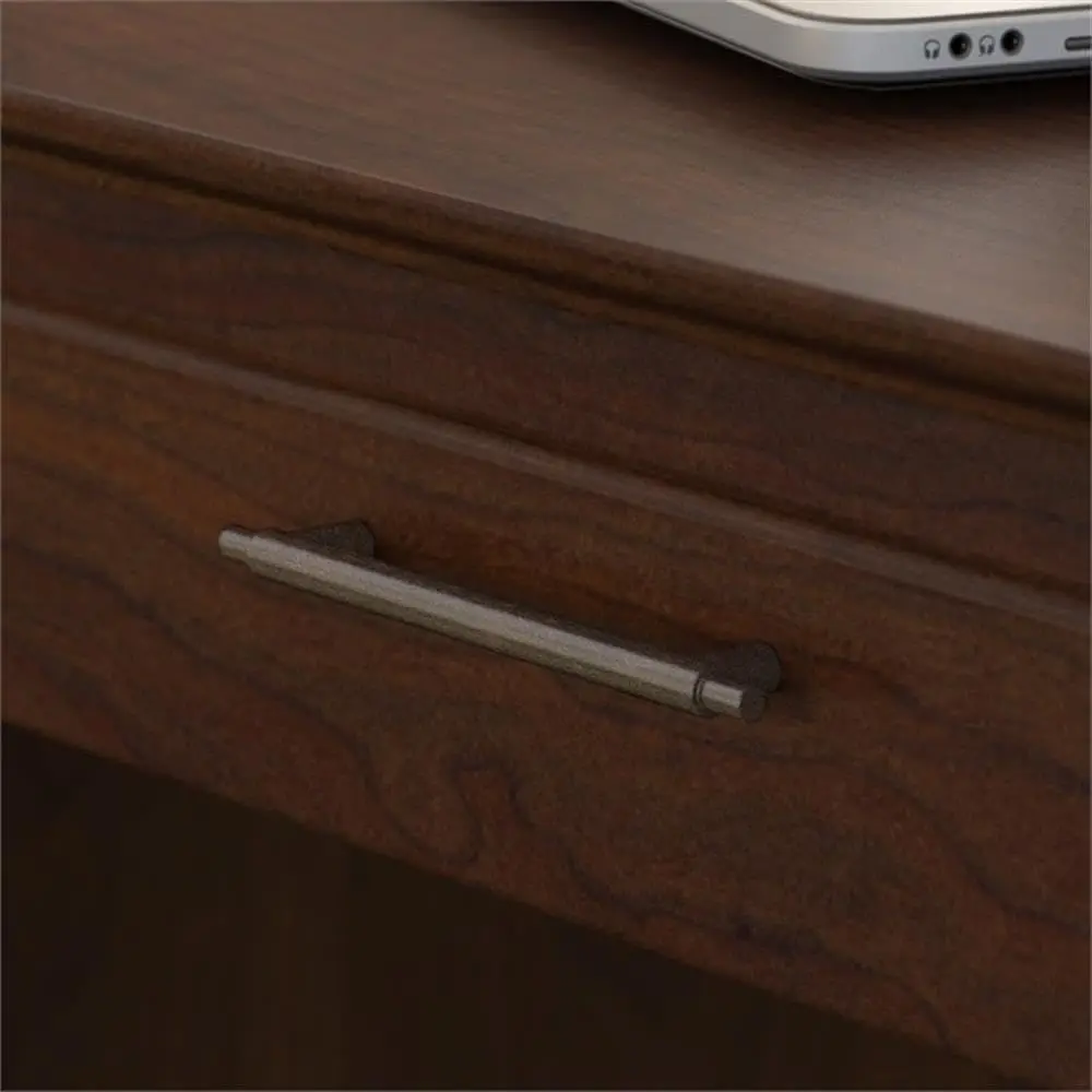 54W Computer Desk with Storage, 2 Drawer Lateral File Cabinet and 5 Shelf Bookcase in Bing Cherry