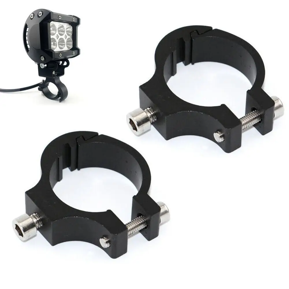 

2pcs Universal Motorcycle Headlight Bracket Tube Fork Clamp Handlebar Holder Kit Clamp Mounting Spotlight B9F4
