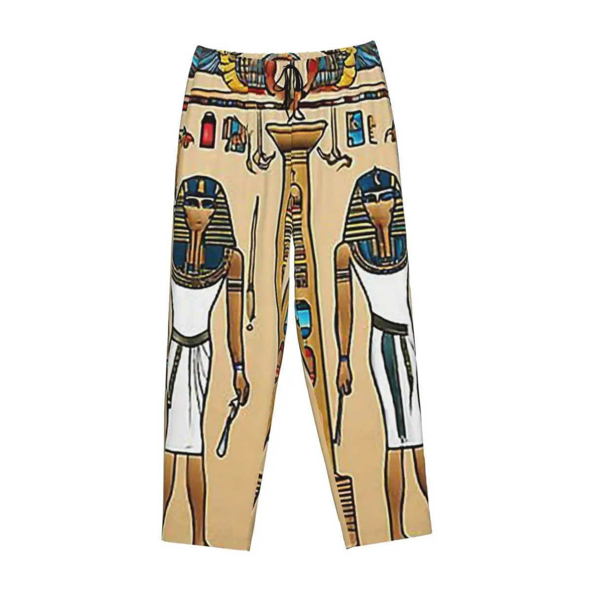 

Женские пижамные штаны египетских богов и фараонов на заказ, одежда для сна с карманами для отдыха и сна на заказ