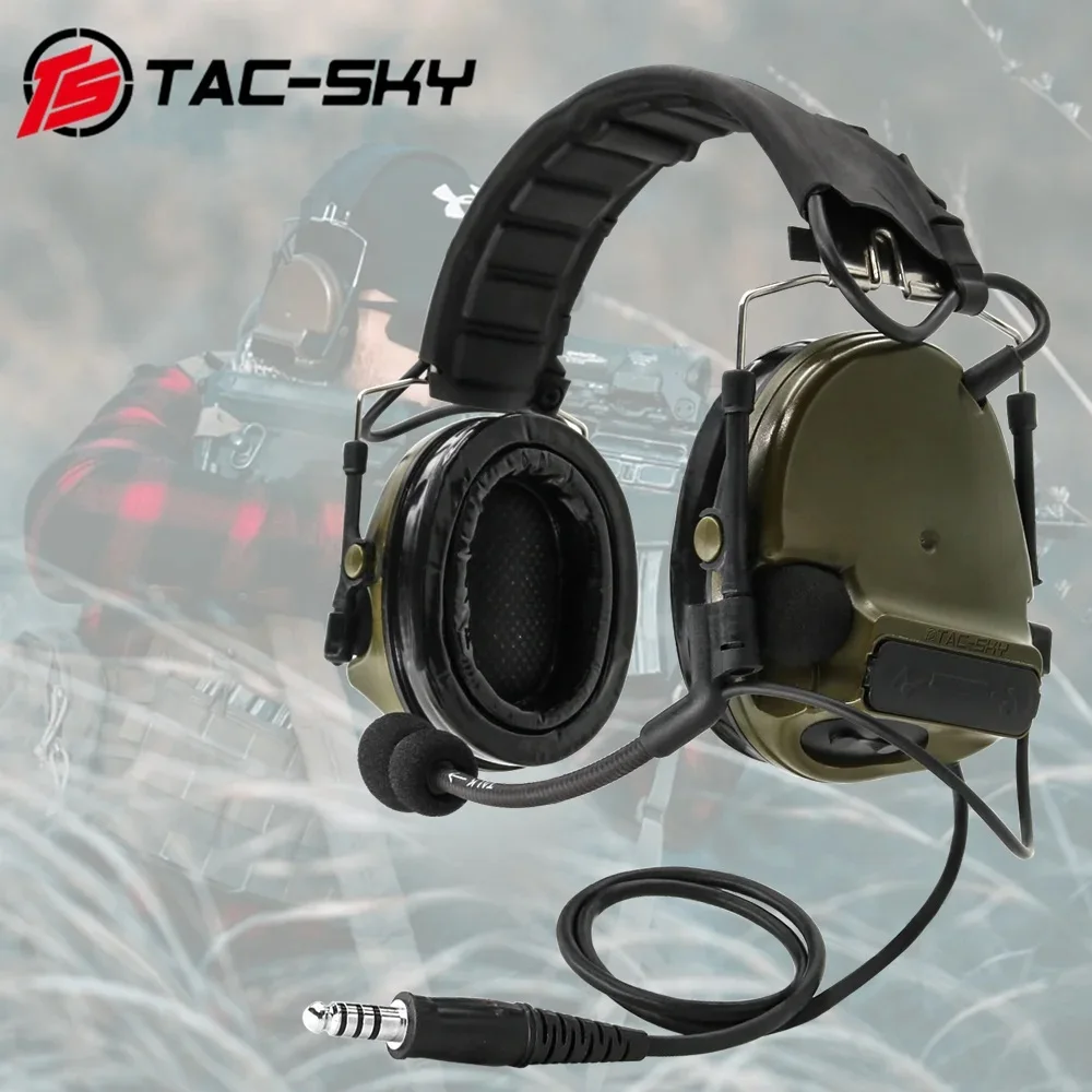 

TS TAC-SKY COMTA III New Removable Headband Silicone Earcups Tactical Noise Canceling Airsoft Headset For Hunting Sports