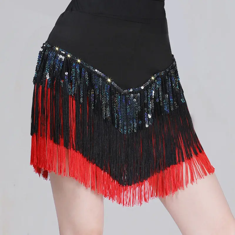 

Latin Dance Skirt New Square Dance Skirt Female Tassel Three-step Stepping Cha-cha Ballroom Dance Skirt 2026