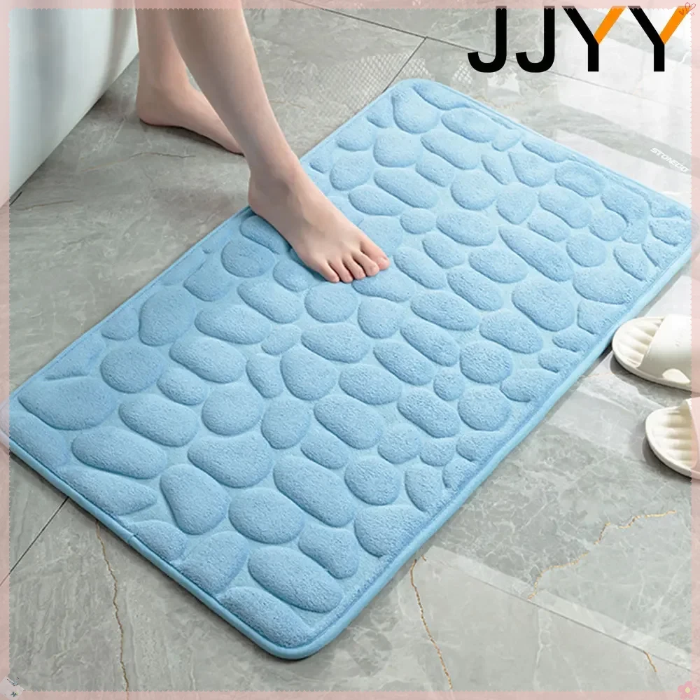 JJYY 40x60cm Bathroom Carpet, Entrance Door Mat, Toilet Foot Mat, Non-slip Pebble Mat, Washable Floor Mat for Home Decor