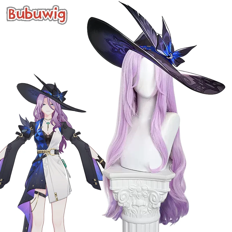 

Bubuwig Synthetic Hair Jade Cosplay Wigs Game Honkai: Star Rail Jade 90cm Long Wavy Light Purple Gradient Cos Wig Heat Resistant