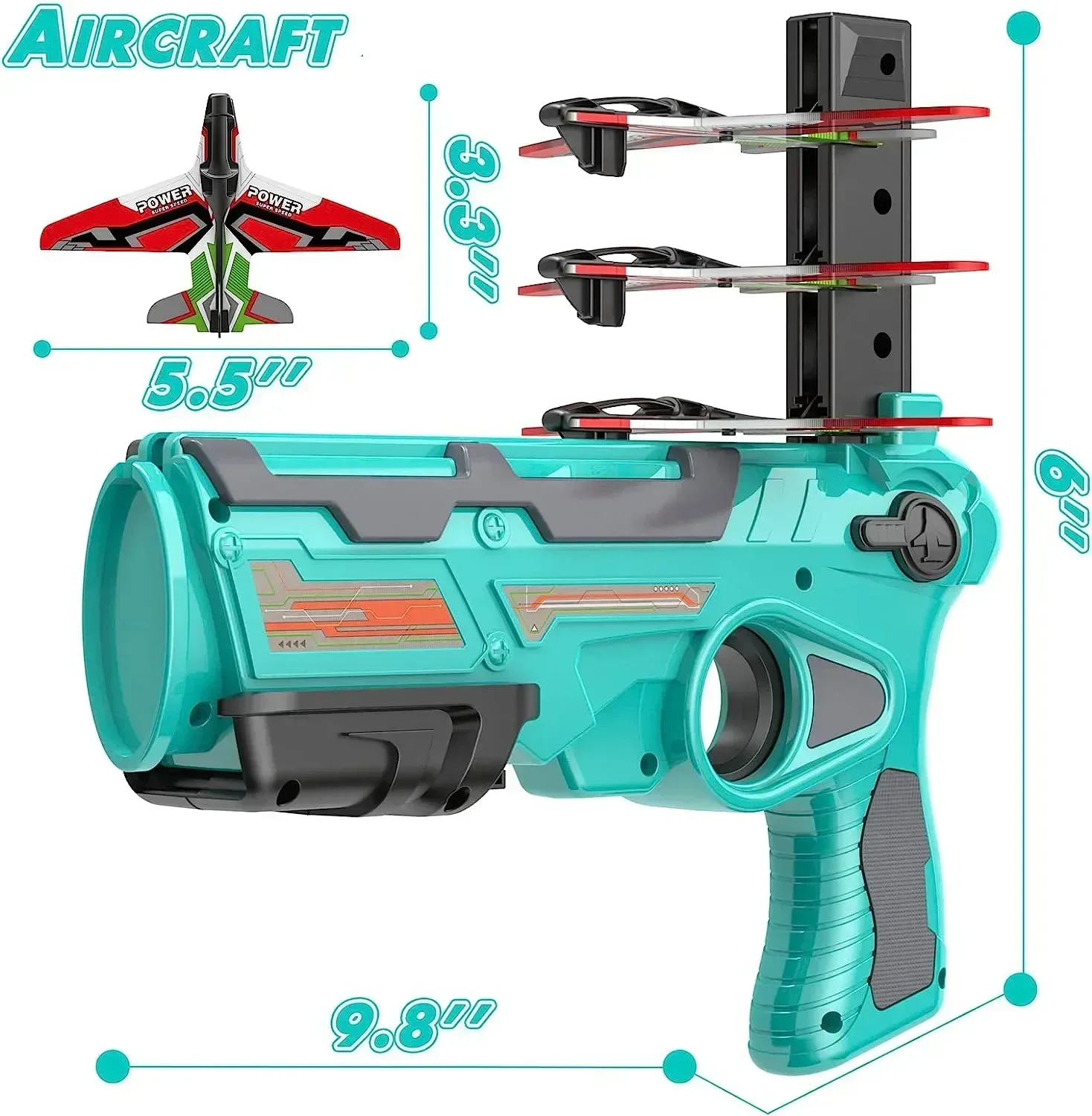 Popular foam ejection aircraft toy gun, children's outdoor flying toy, pistol, taxiing aircraft model, outdoor toy