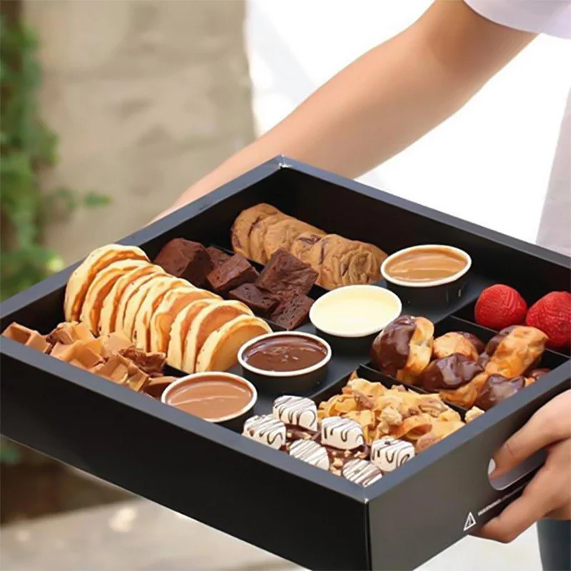 8/10 Gird Large Cake Candy Fruit box Catering Package Plate Box Snack Plate Boxes Wholesale