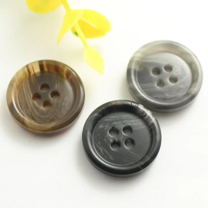 10PCS 15-25MM Resin Imitation Horn Large Decorative Coat Buttons for Clothing Sweater Suit Cardigan Big DIY Sewing Accessories